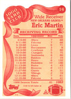 1989 Topps 1000 Yard Club Eric Martin #16