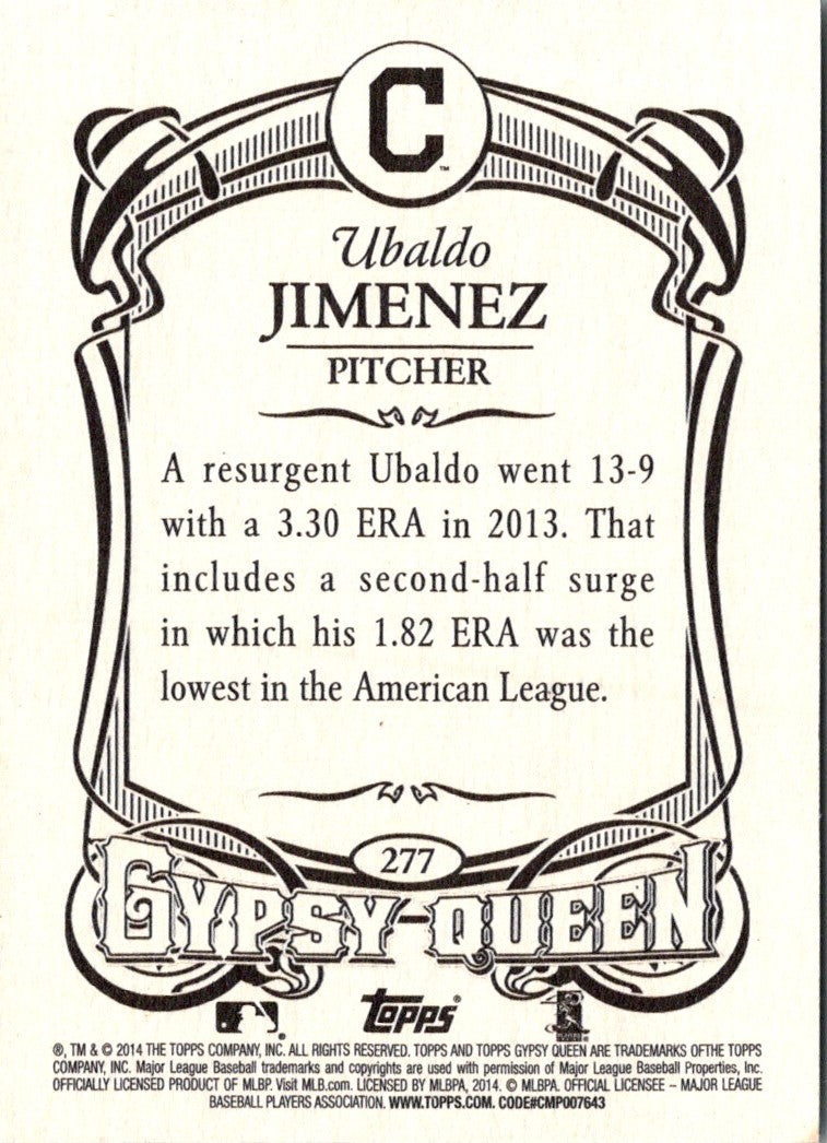 2014 Topps Gypsy Queen Ubaldo Jimenez