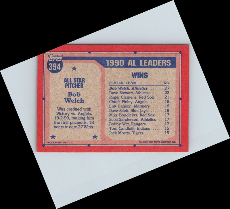 1991 Topps Bob Welch