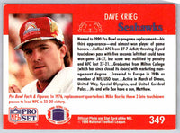 1990 Proset Dave Krieg #349