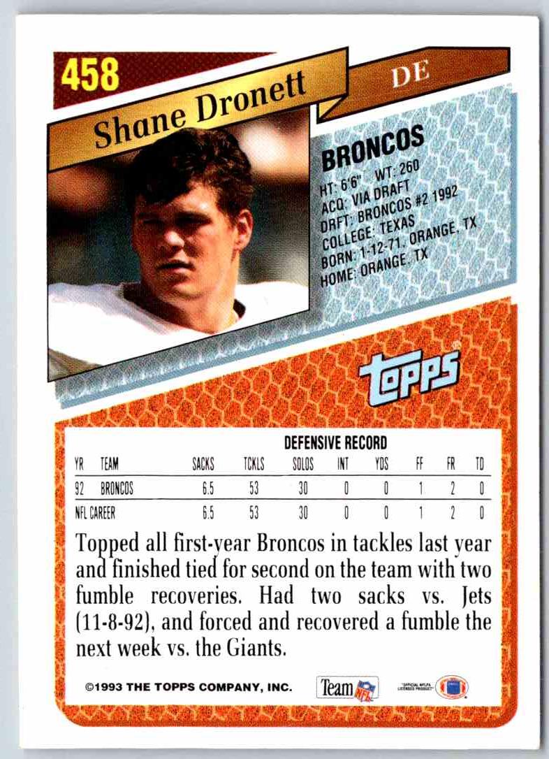 1993 Topps Shane Dronett