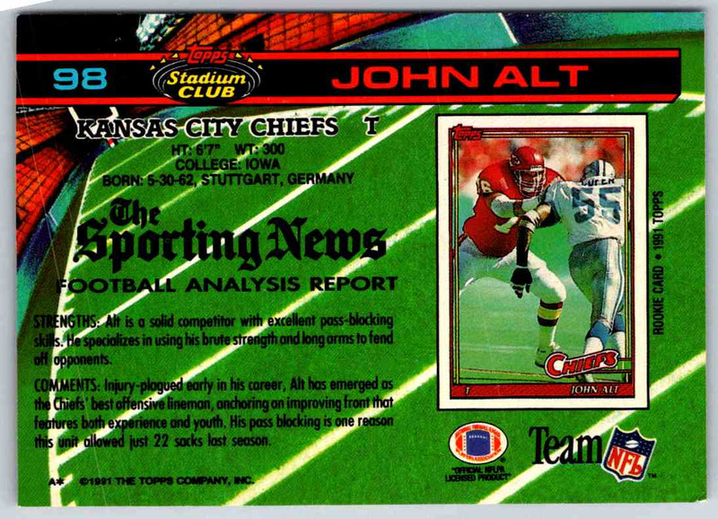 1994 Topps Stadium Club Football John Alt