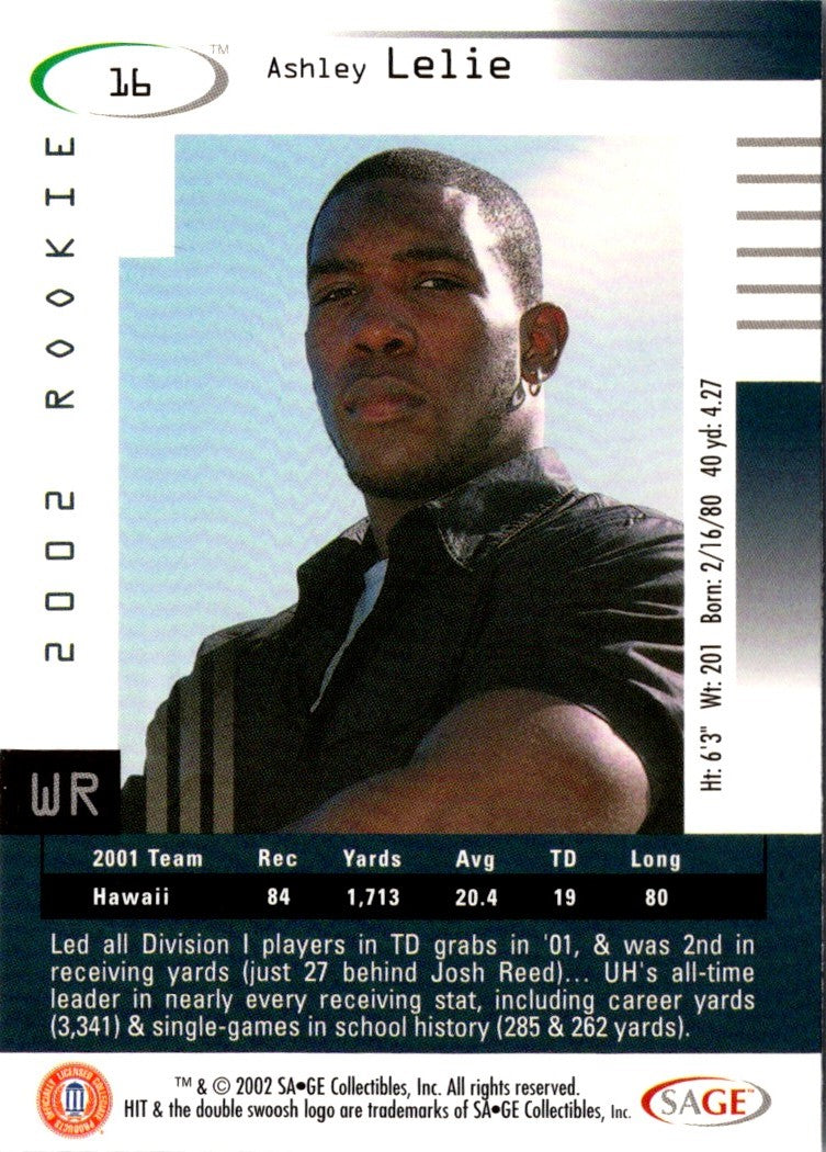 2002 SAGE HIT Ashley Lelie