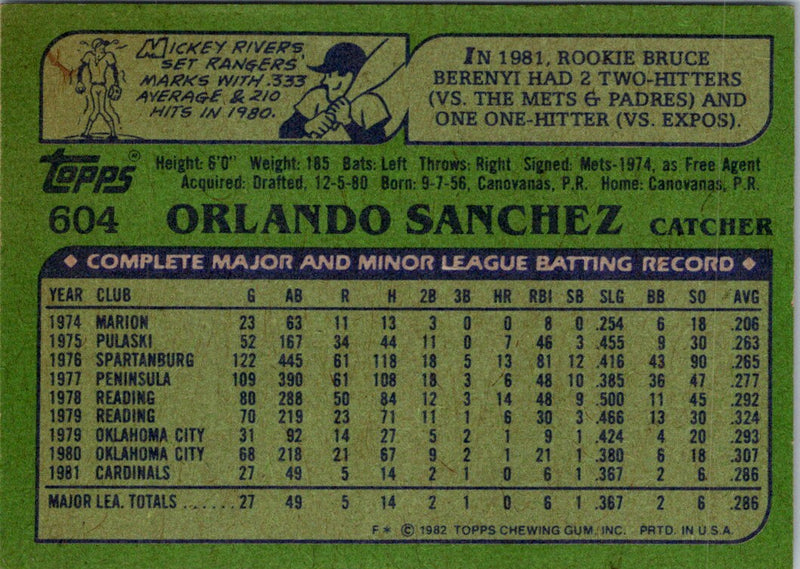 1982 Topps Mickey Rivers