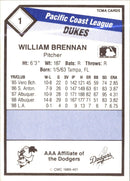 1989 TCMA Albuquerque Dukes William Brennan