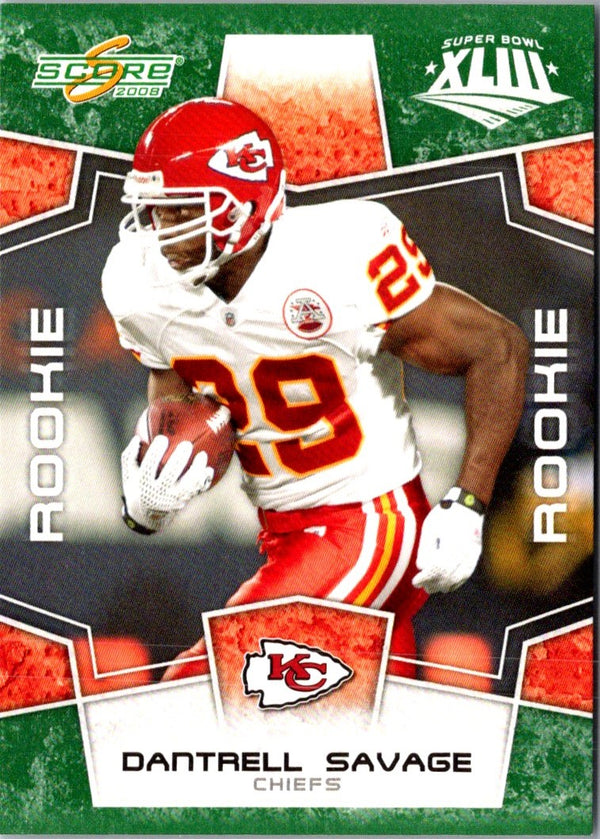 2008 Score Super Bowl XLIII Dantrell Savage #389