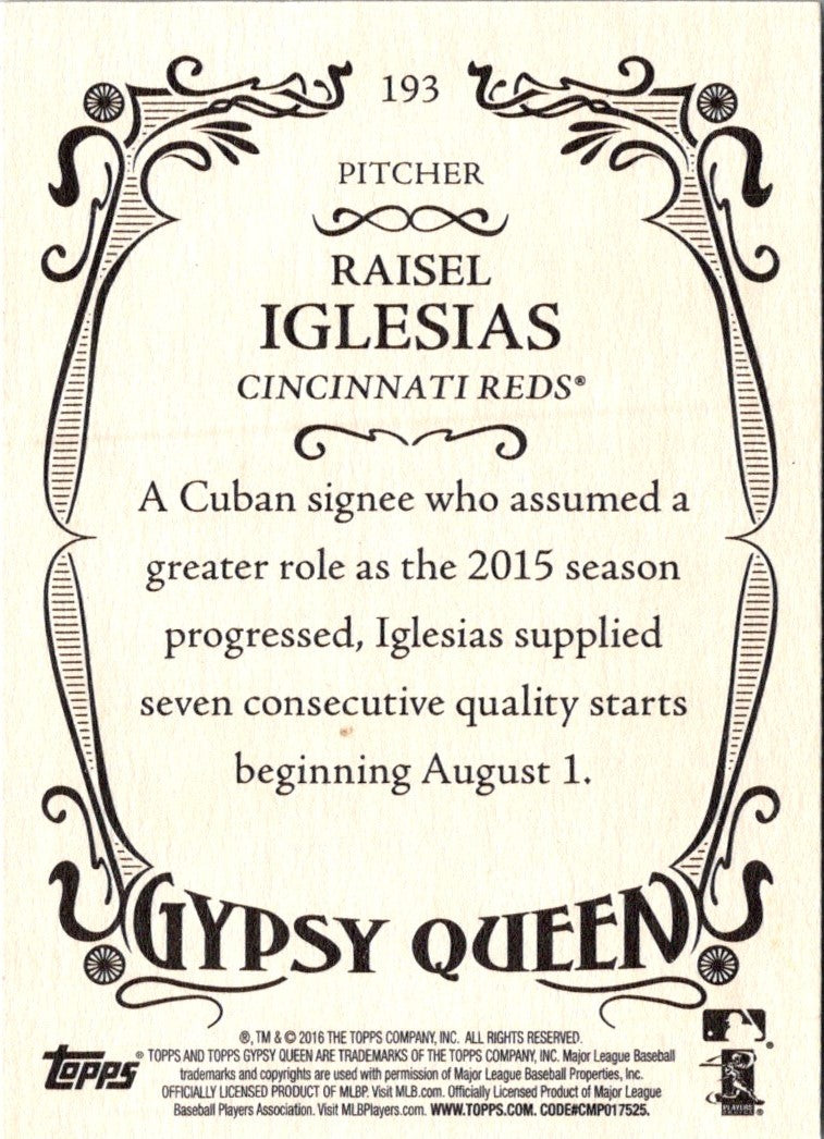 2016 Topps Gypsy Queen Raisel Iglesias