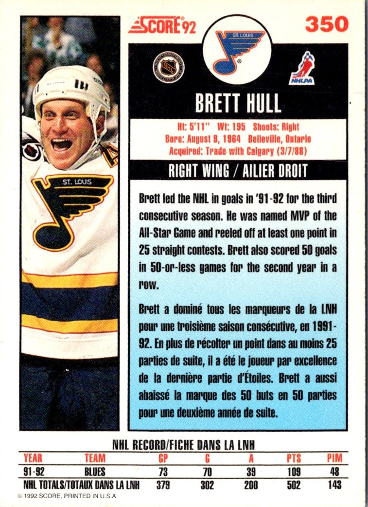 1992 Score Brett Hull