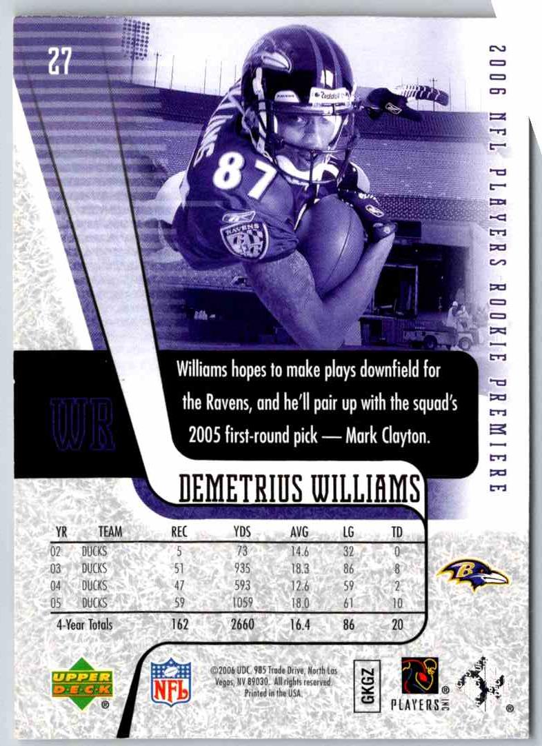 1998 Upper Deck Demetrius Williams