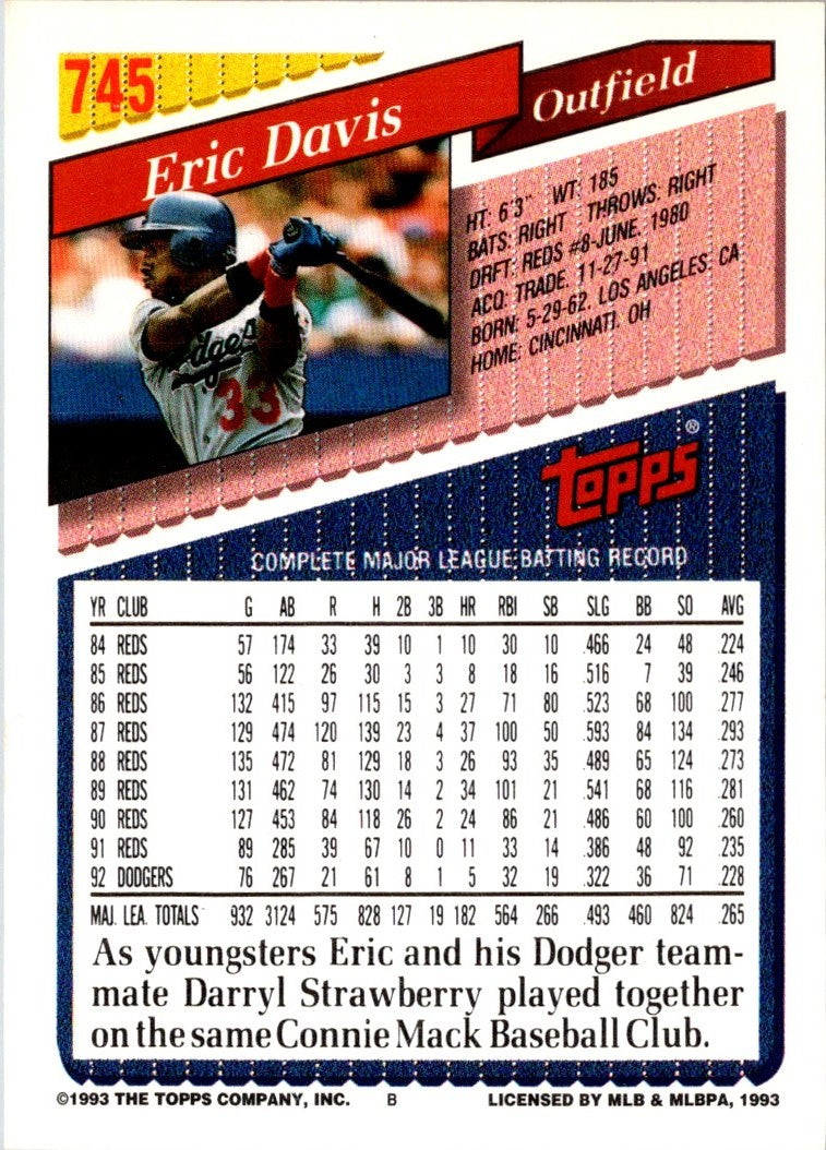 1993 Topps Eric Davis