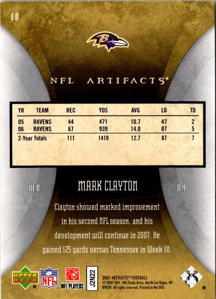 2007 Upper Deck Artifacts Mark Clayton