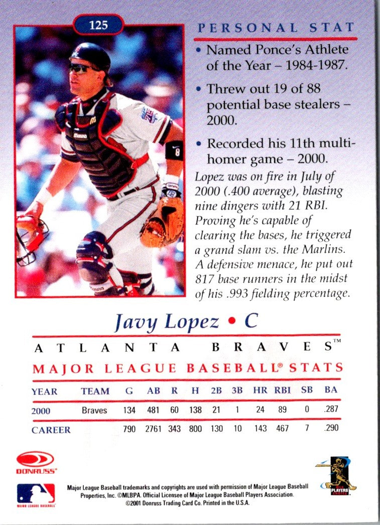 2001 Donruss Studio Javy Lopez