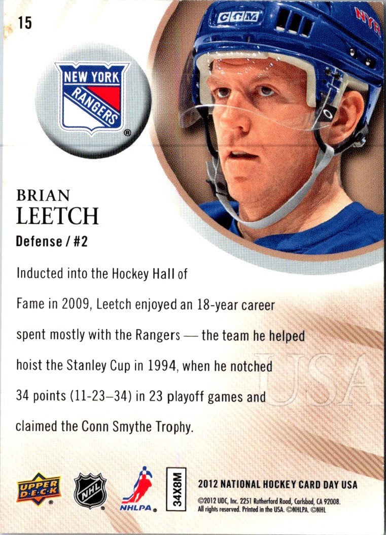 2011 Upper Deck National Hockey Card Day USA Brian Leetch