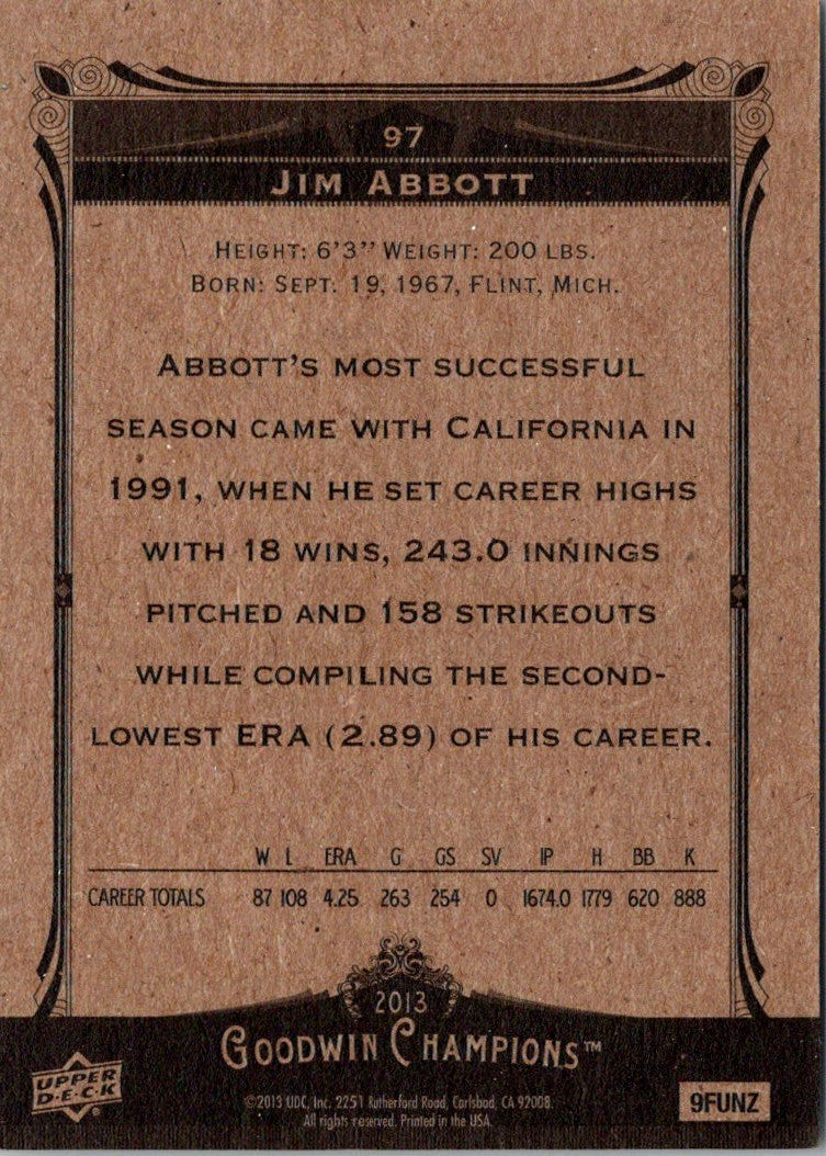 1992 Topps Kids Jim Abbott