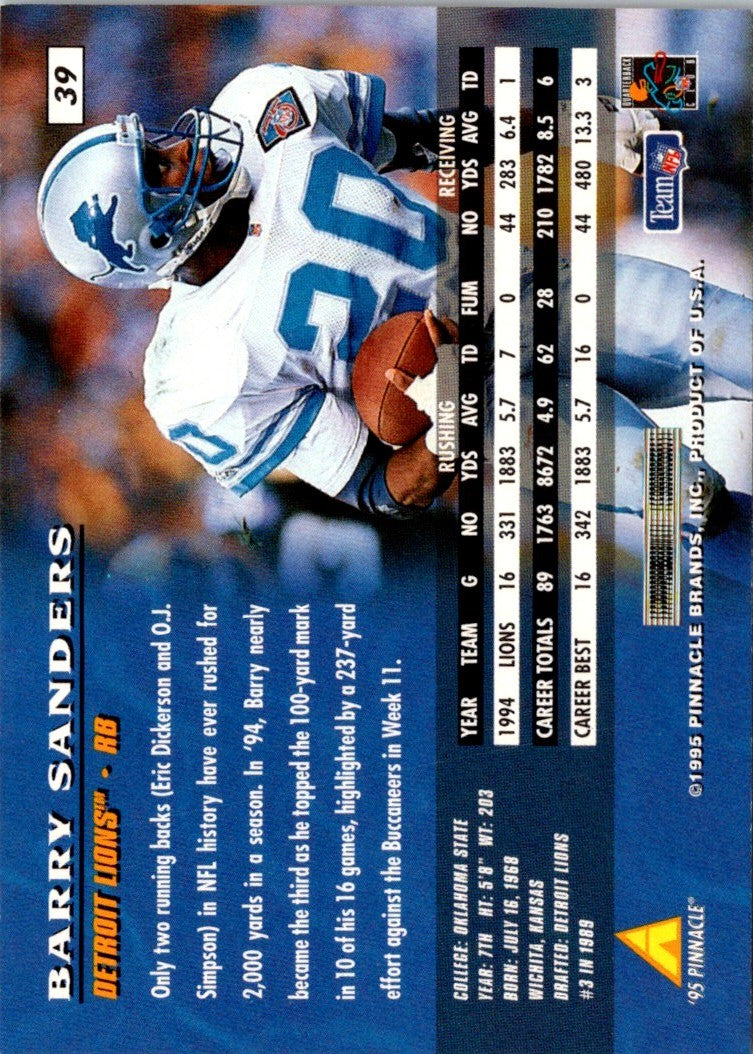 1995 Pinnacle Barry Sanders