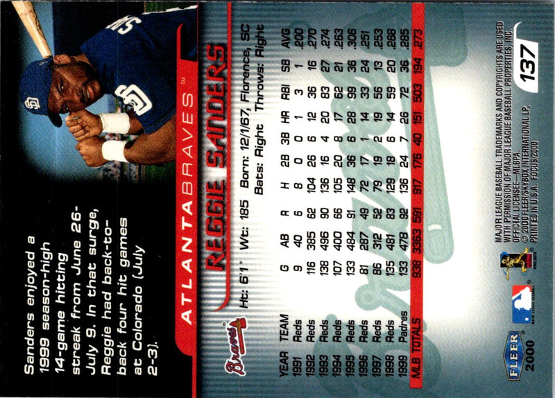 2000 Fleer Focus Reggie Sanders