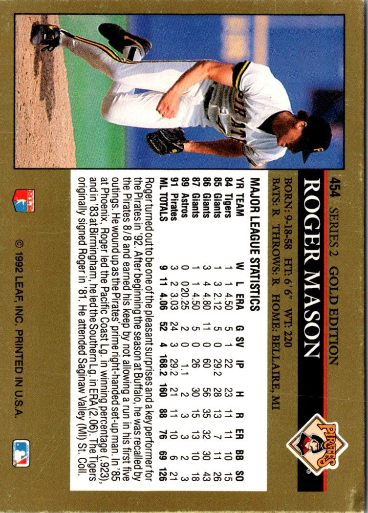 1992 Leaf Black Gold Roger Mason