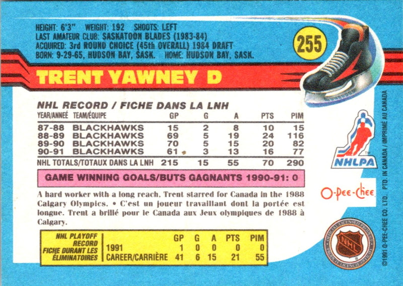 1991 O-Pee-Chee Trent Yawney