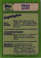 1982 Topps Fred Lynn #252