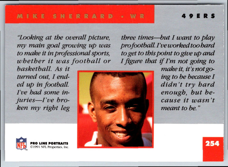 1991 Pro Line Portraits Mike Sherrard