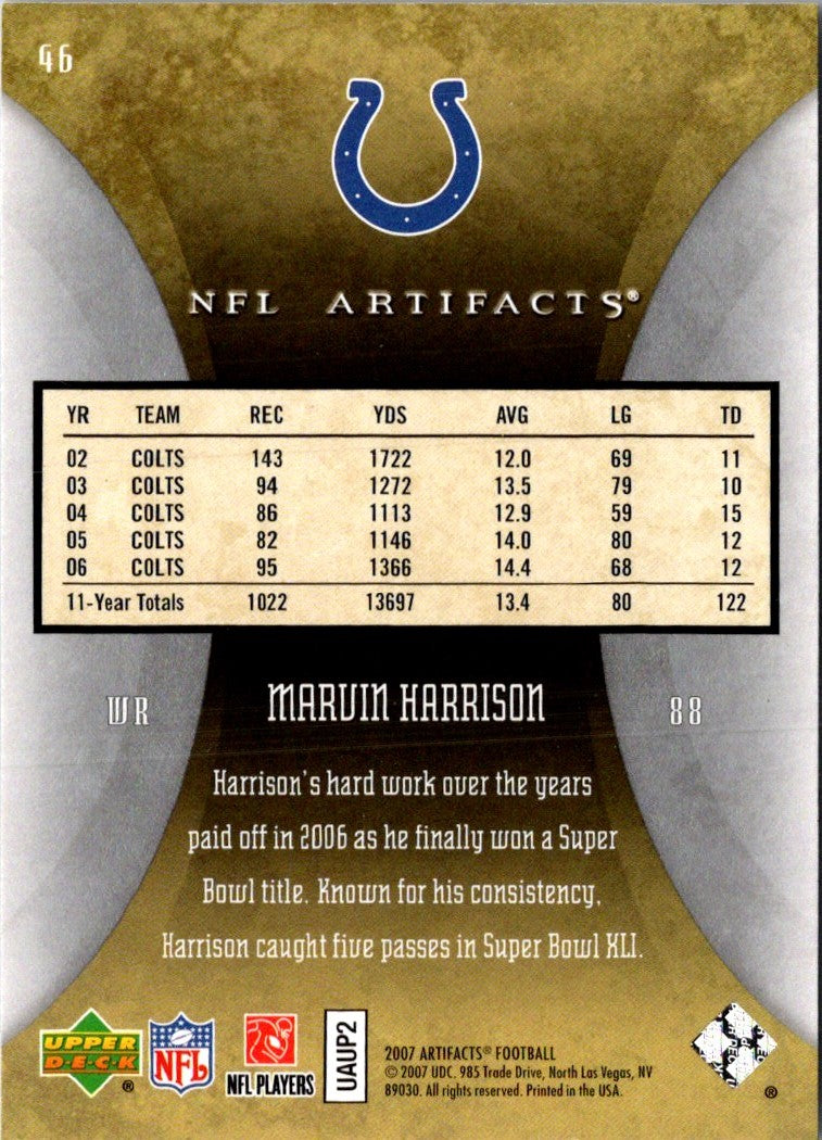 2007 Upper Deck Artifacts Marvin Harrison