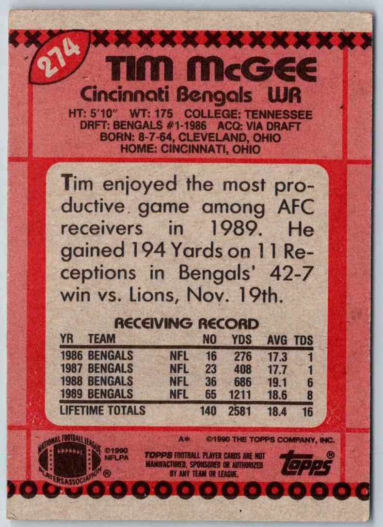 1990 Topps Tim McGee