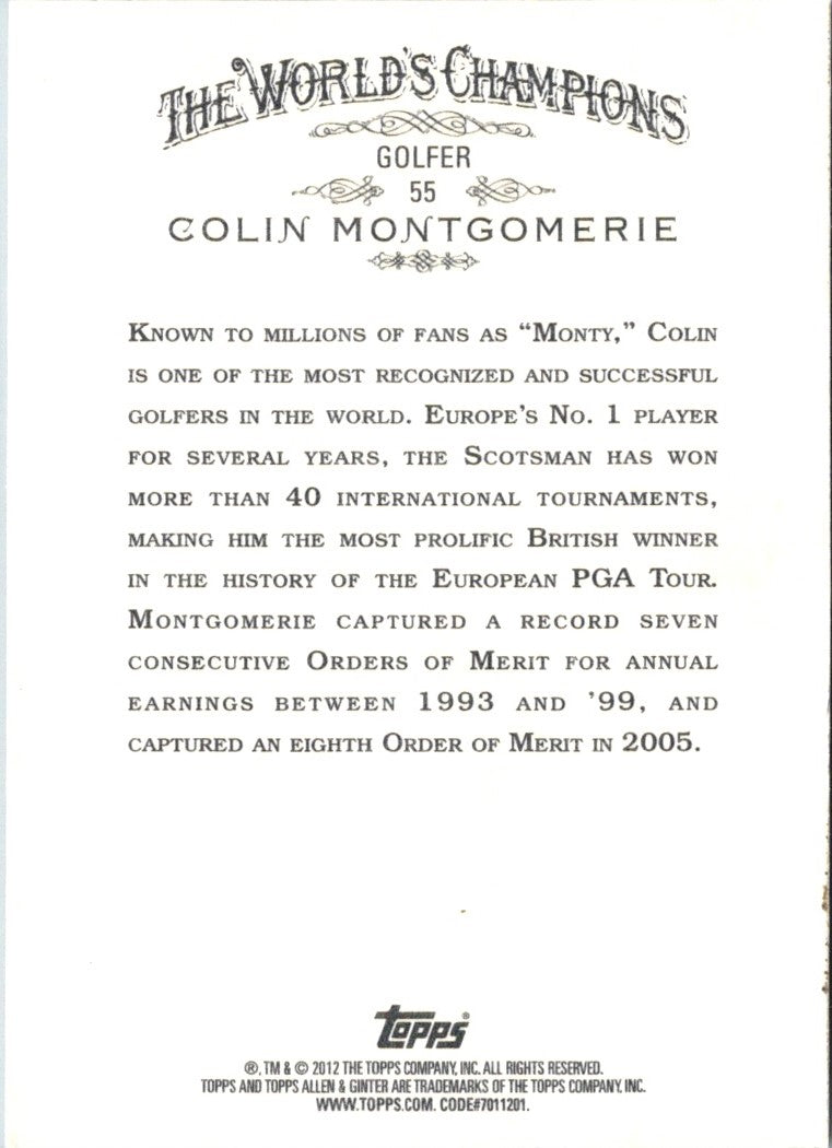 2012 Topps Allen & Ginter Colin Montgomerie