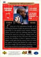1996 Collector's Choice Season to Remember Blow-ups Rashaan Salaam #49