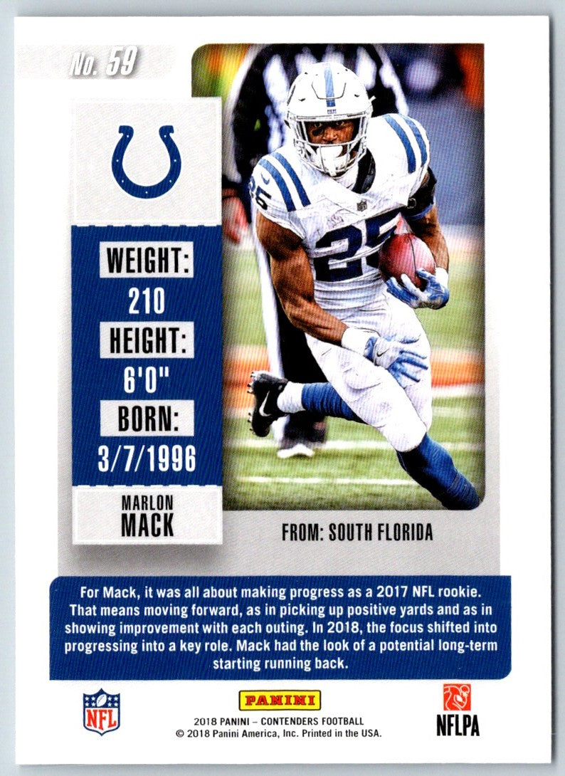 2018 Panini Contenders Marlon Mack