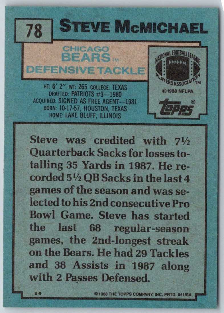 1988 Topps Steve McMichael