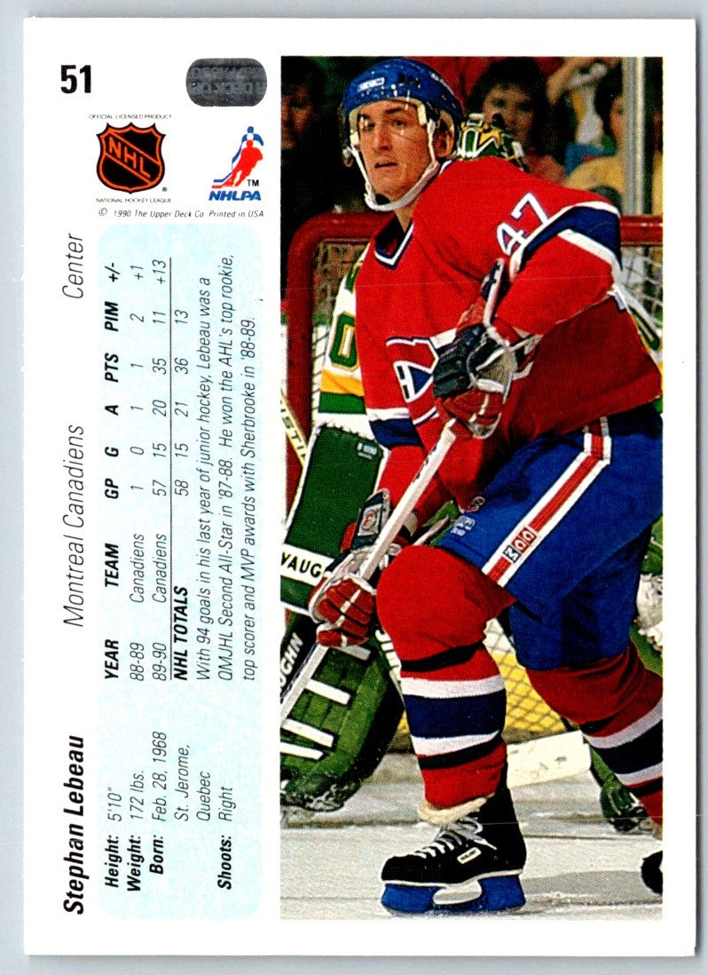 1990 Upper Deck Stephan Lebeau