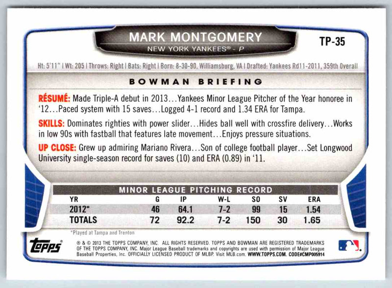 2013 Bowman Mark Montgomery