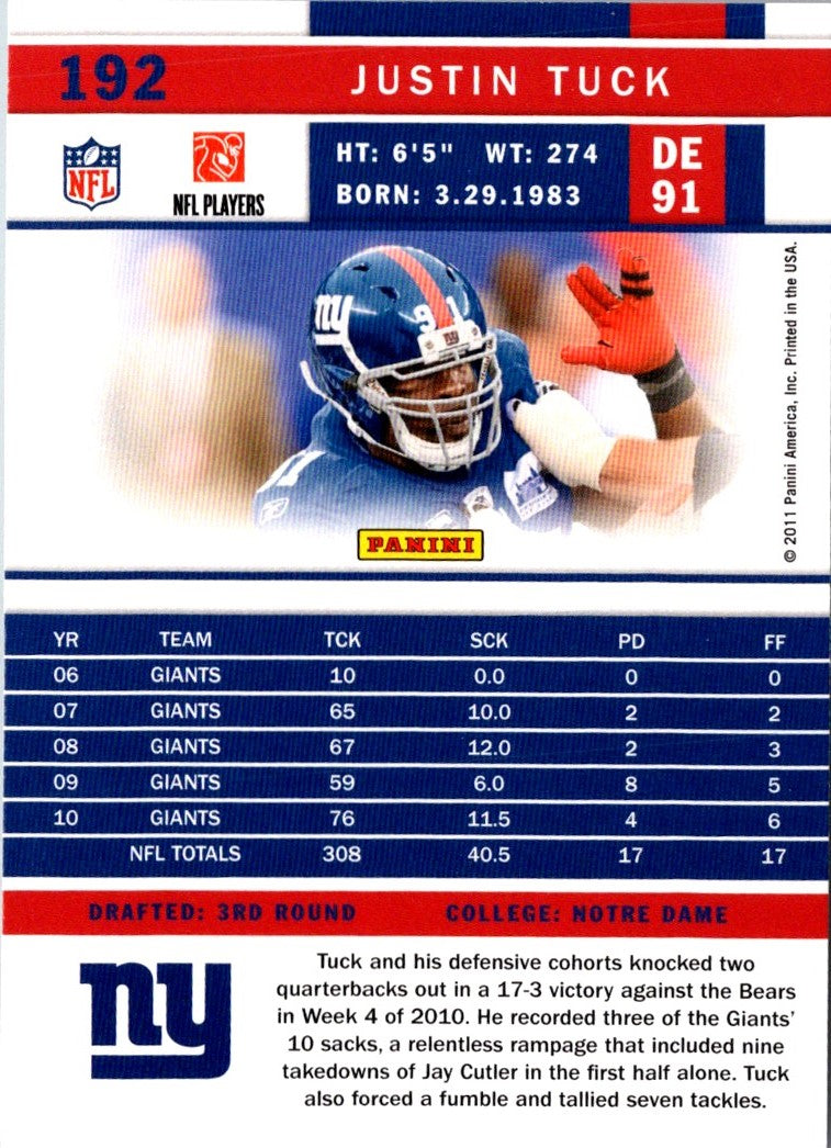 2011 Score Justin Tuck