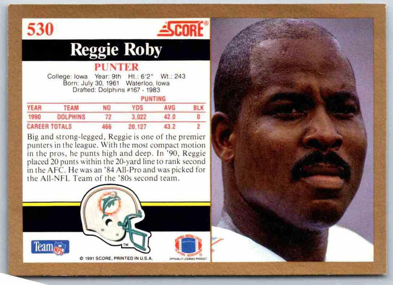 1991 Score Reggie Roby