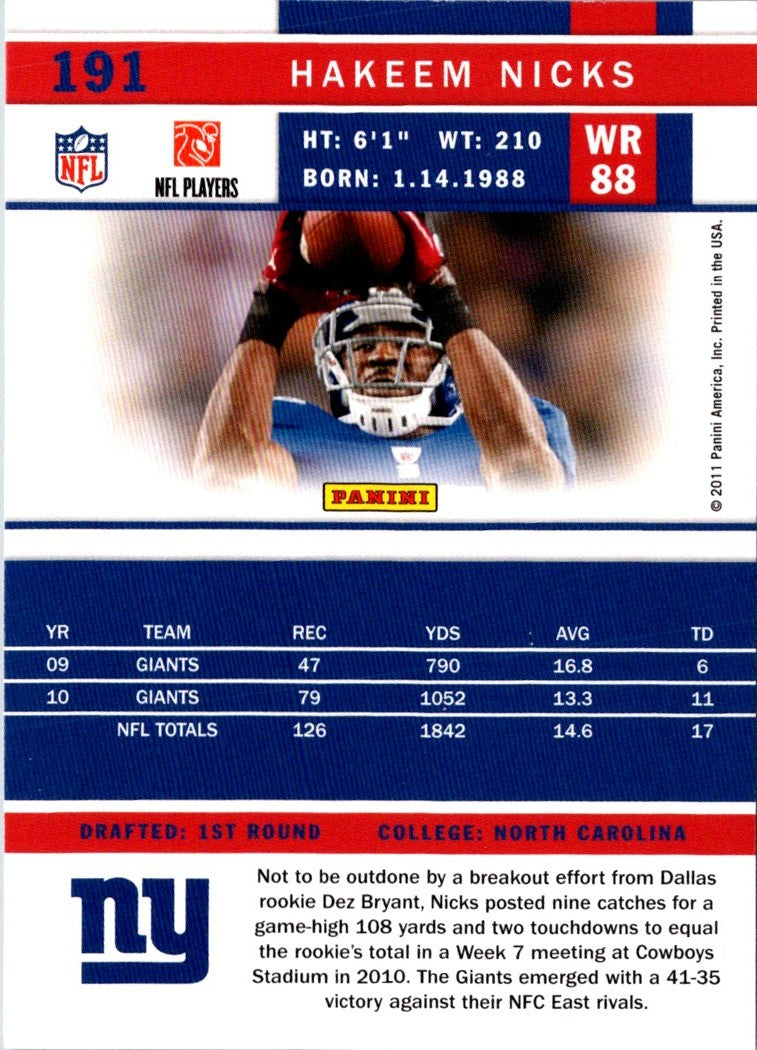 2011 Score Hakeem Nicks