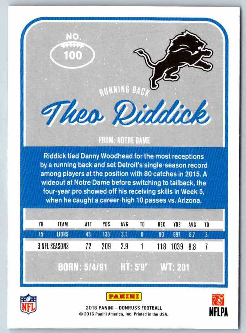 2016 Donruss Theo Riddick