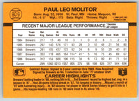 1989 Donruss Bonus MVP's Paul Molitor #BC-9B