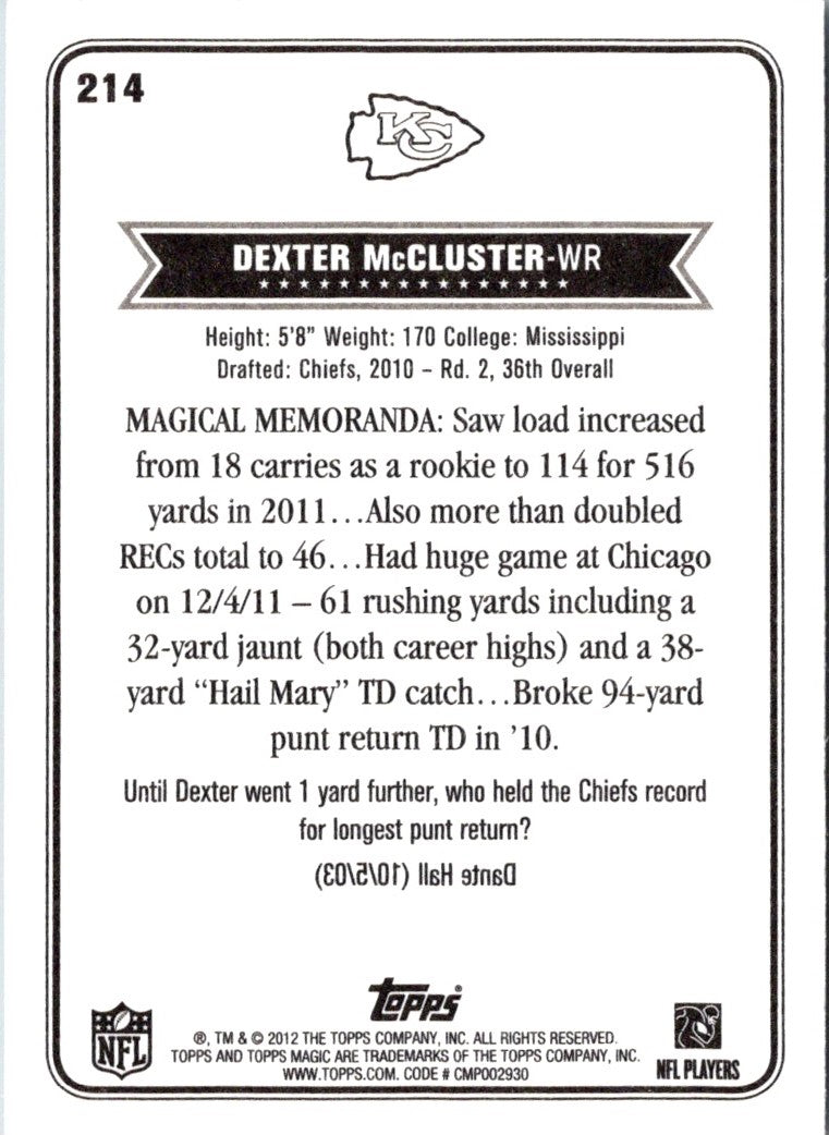 2012 Topps Magic Dexter McCluster
