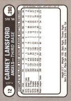 1981 Fleer Star Stickers Carney Lansford #12