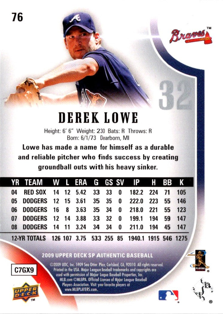 2009 SP Authentic Derek Lowe