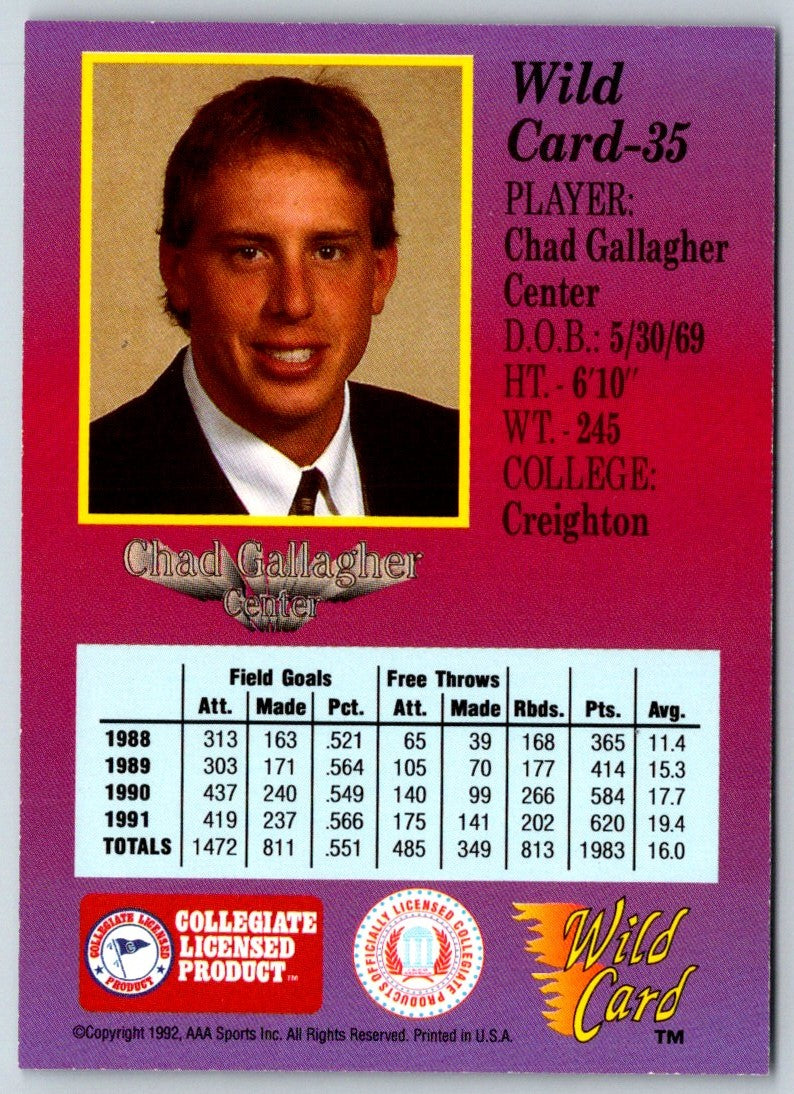 1991 Wild Card Chad Gallagher