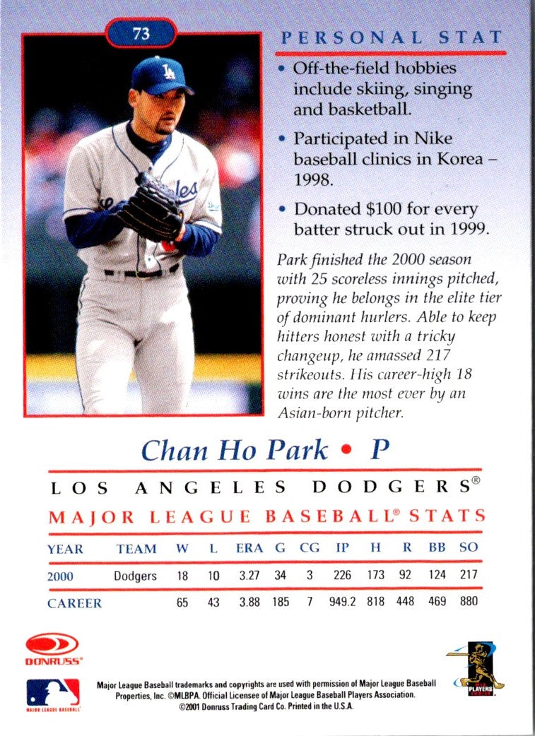 2001 Donruss Studio Chan Ho Park