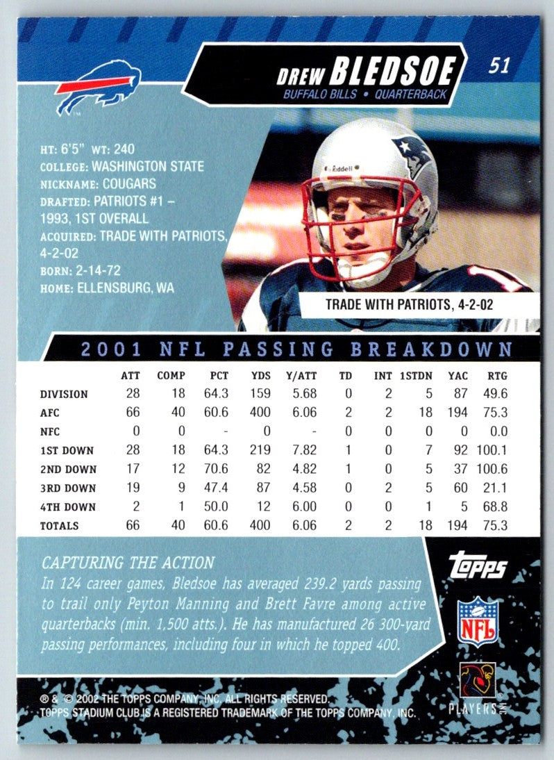 2002 Stadium Club Drew Bledsoe