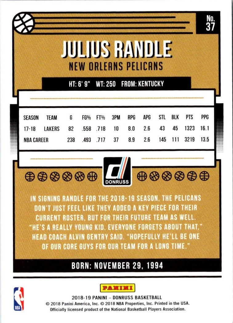 2018 Donruss Julius Randle
