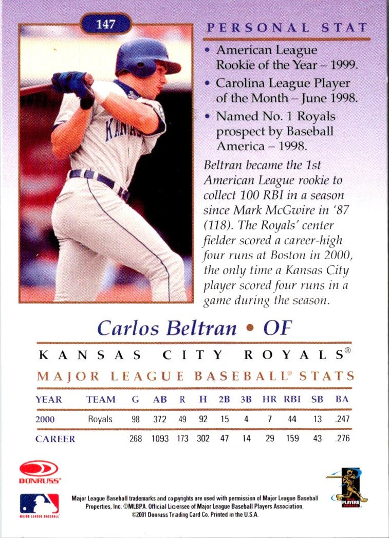 2001 Donruss Studio Carlos Beltran