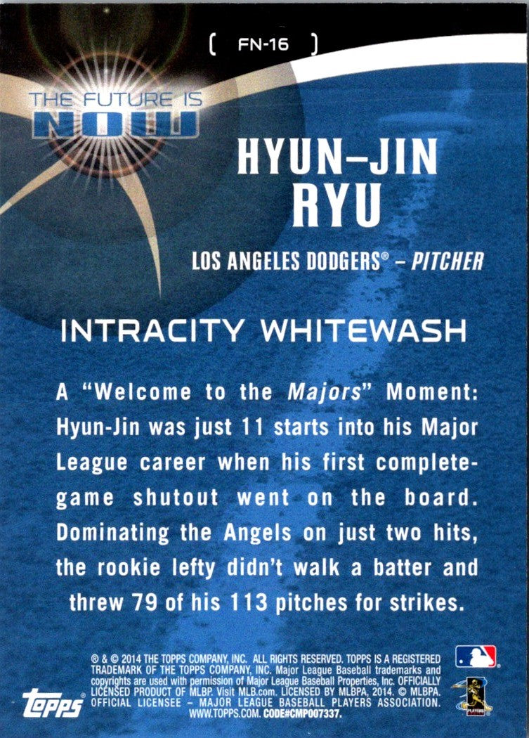 2014 Topps The Future is Now Hyun-Jin Ryu