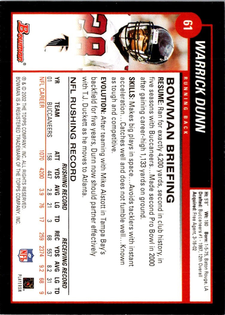 2002 Bowman Warrick Dunn