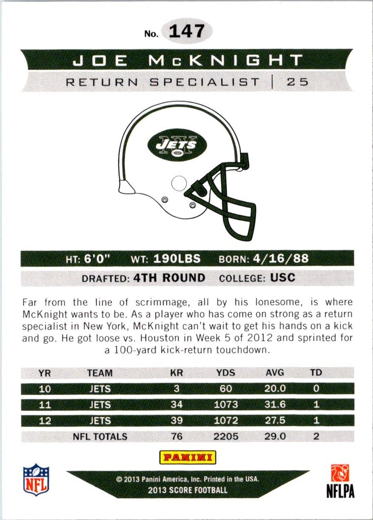 2013 Score Scorecard Joe McKnight