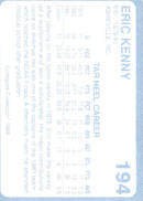 1989 Collegiate Collection North Carolina's Finest Eric Kenny