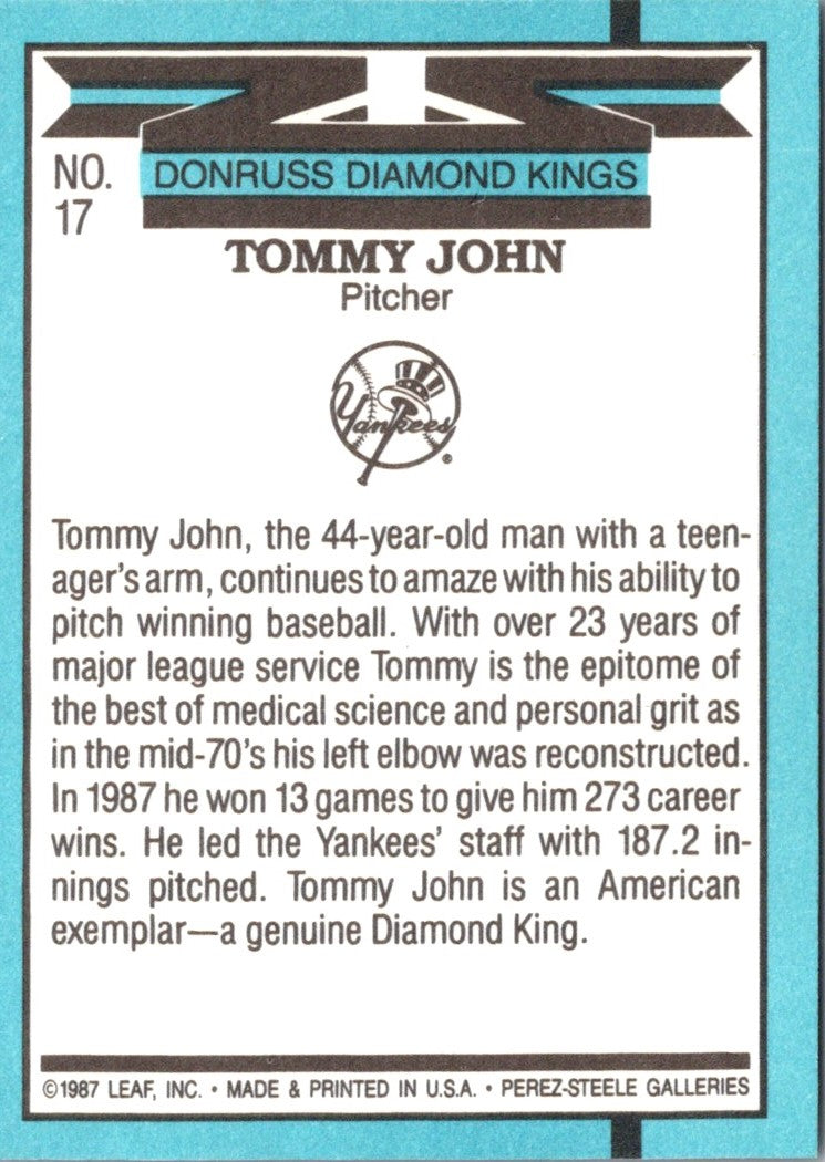 1988 Diamond Kings Tommy John